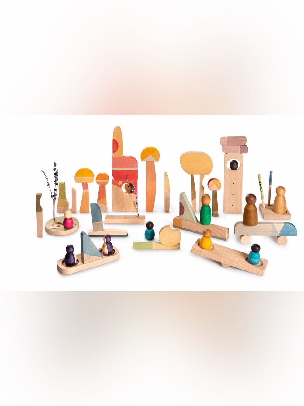 Grapat Happy Place Wooden Open-Ended Building Set - Multicolor